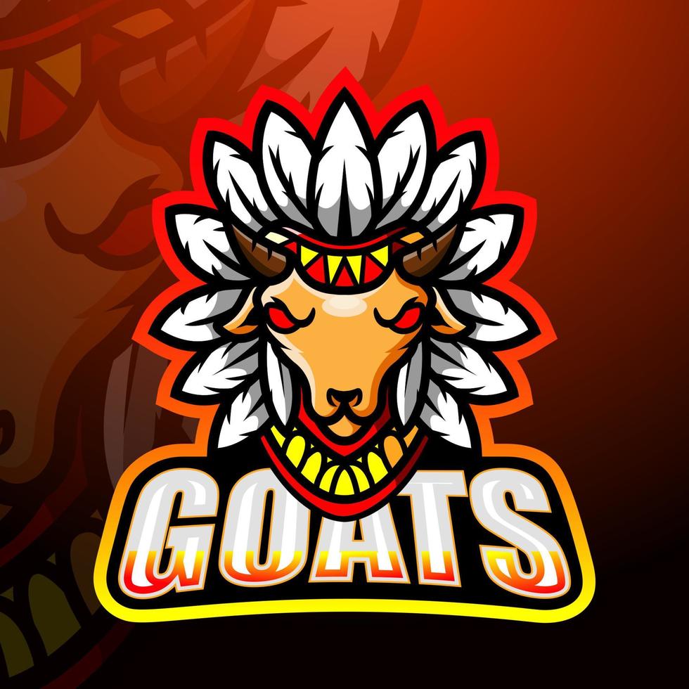 Goat chief mascot esport logo design vector