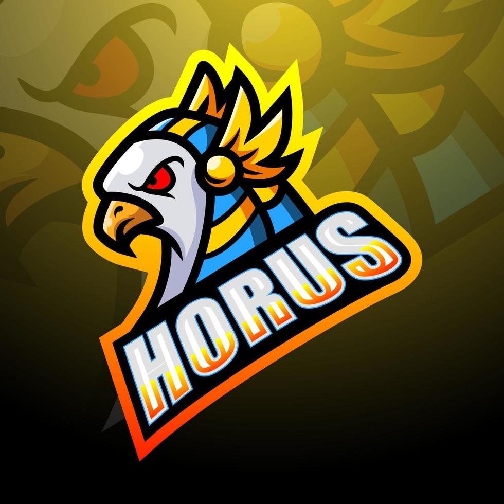 Horus mascot esport logo design vector