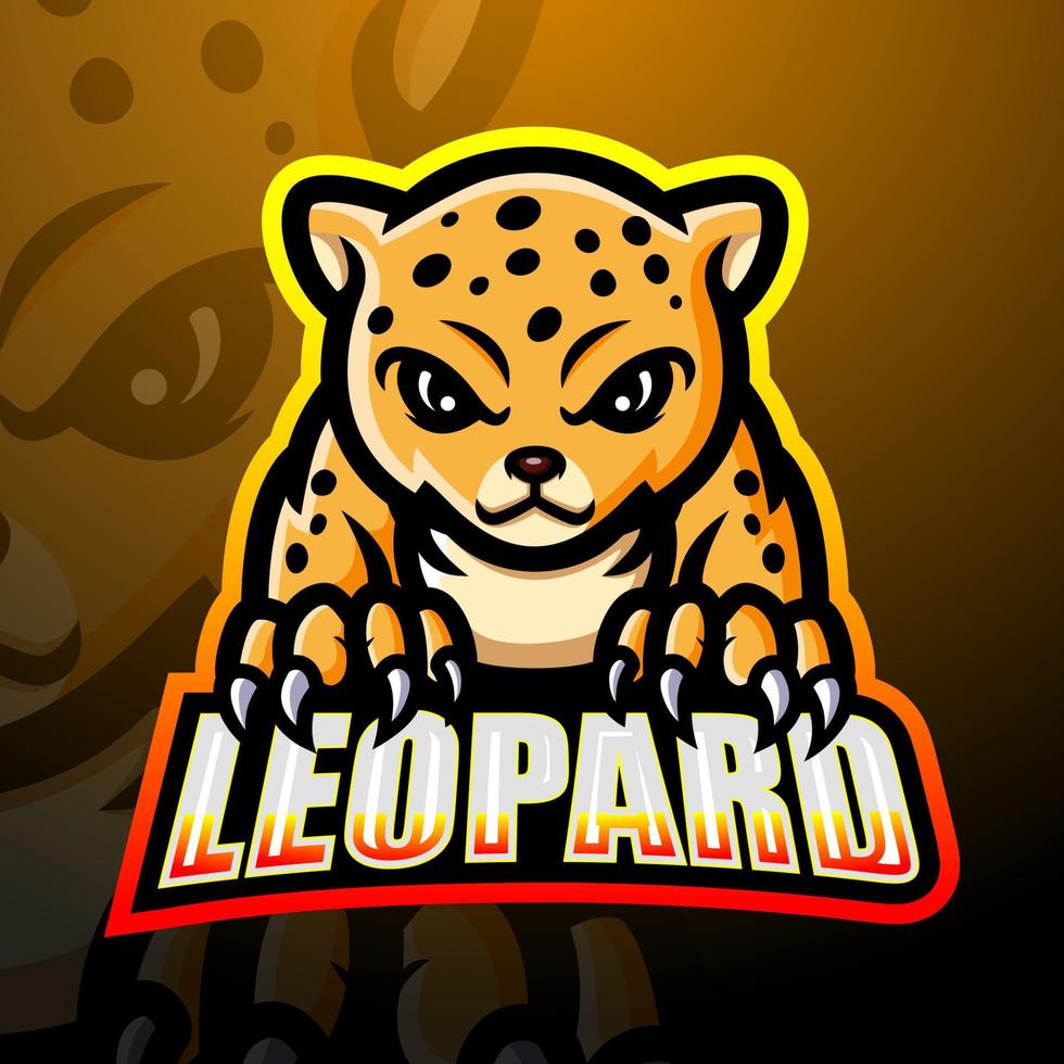 diseño de logotipo de mascota de esport de leopardo vector