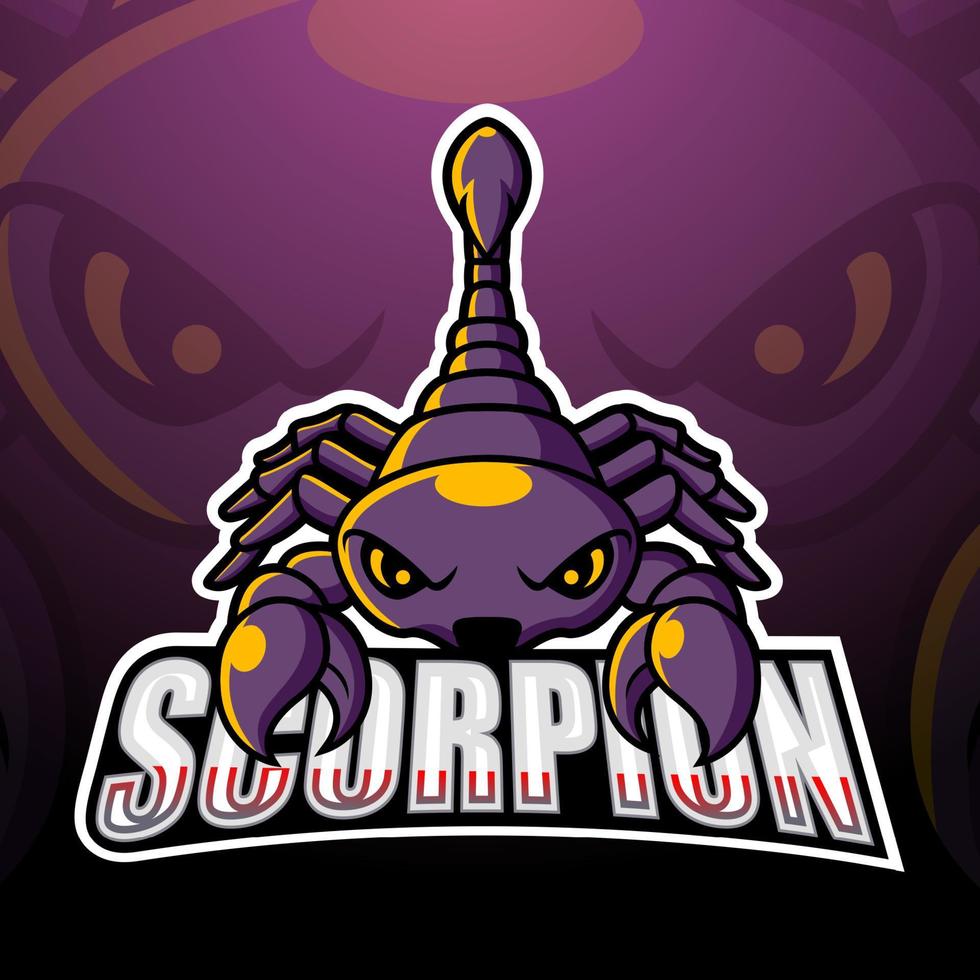 Scorpion mascot esport logo design vector