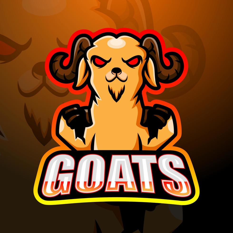 diseño de logotipo de esport de mascota de cabra vector