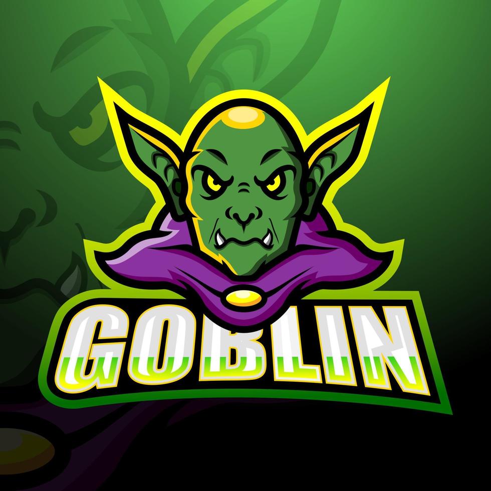 Green goblin mascot esport logo design 5741344 Vector Art at Vecteezy