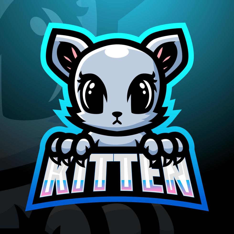 diseño de logotipo de esport de mascota de gatito vector