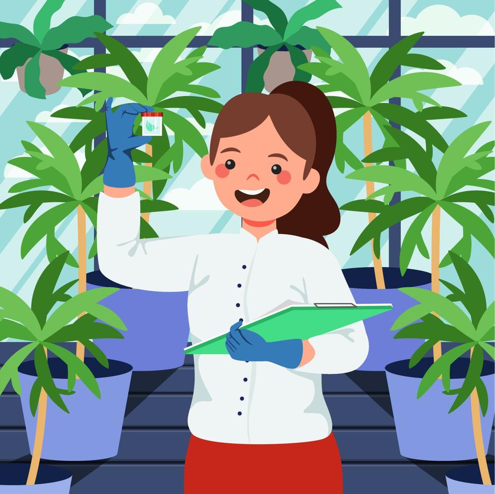 Botanist Observing Plants vector