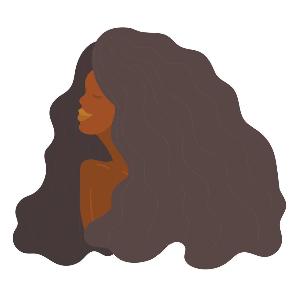 retrato de mujer abstracta. chica afroamericana de piel negra. mujer afro, mujer africana americana, mujer de color, cabello rizado, niñas africanas, hermosa mujer negra, oscuro, áfrica, cara de niña, cabello rizado vector