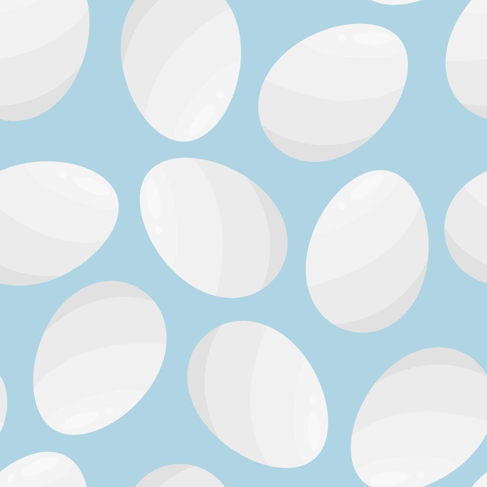 White chicken eggs seamless pattern vector
