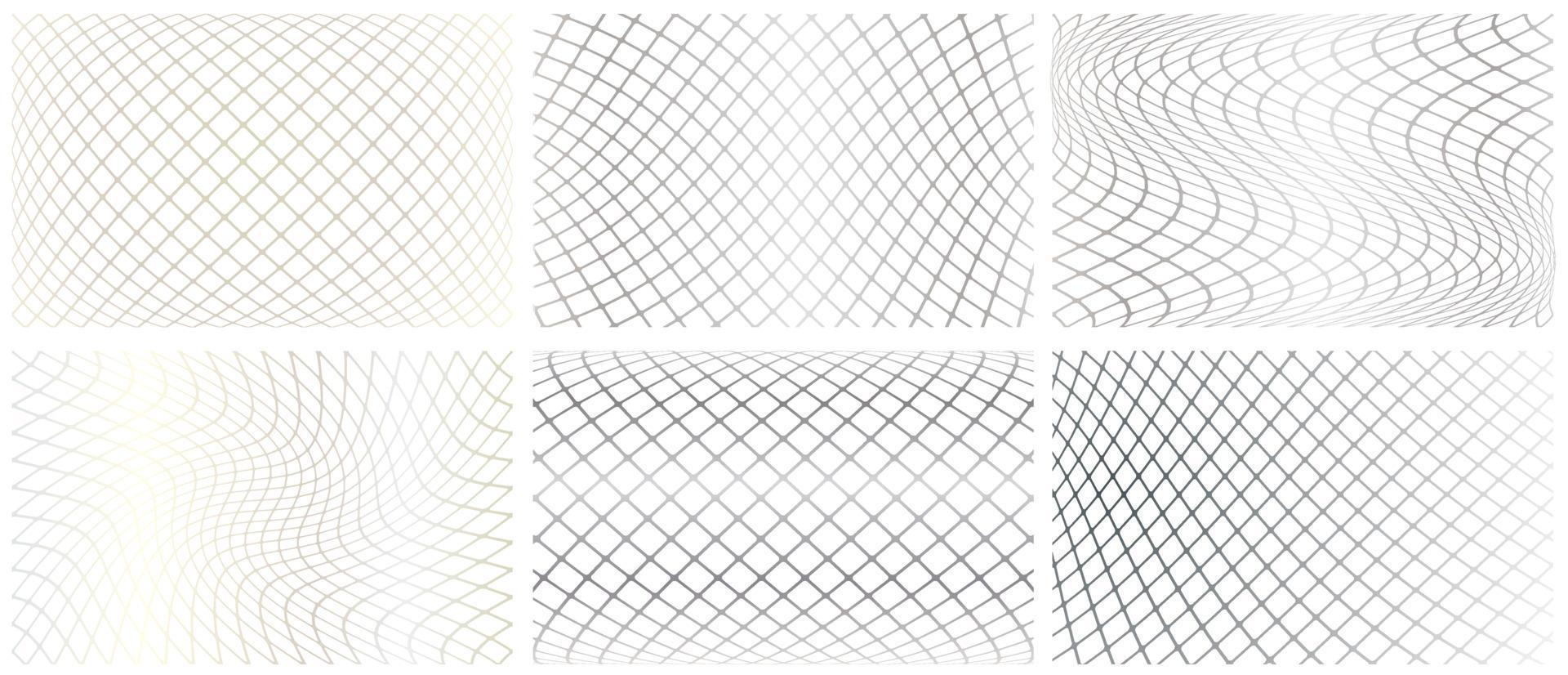 The texture of the mesh structure that twists and turns in 6 different ways vector