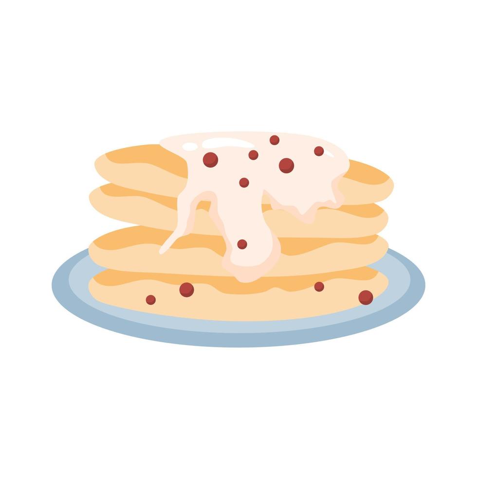 tortitas de desayuno estilo de dibujos animados coloridos dibujados a mano vector