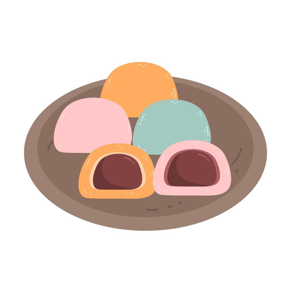 mochi - pastel de arroz japonés vector