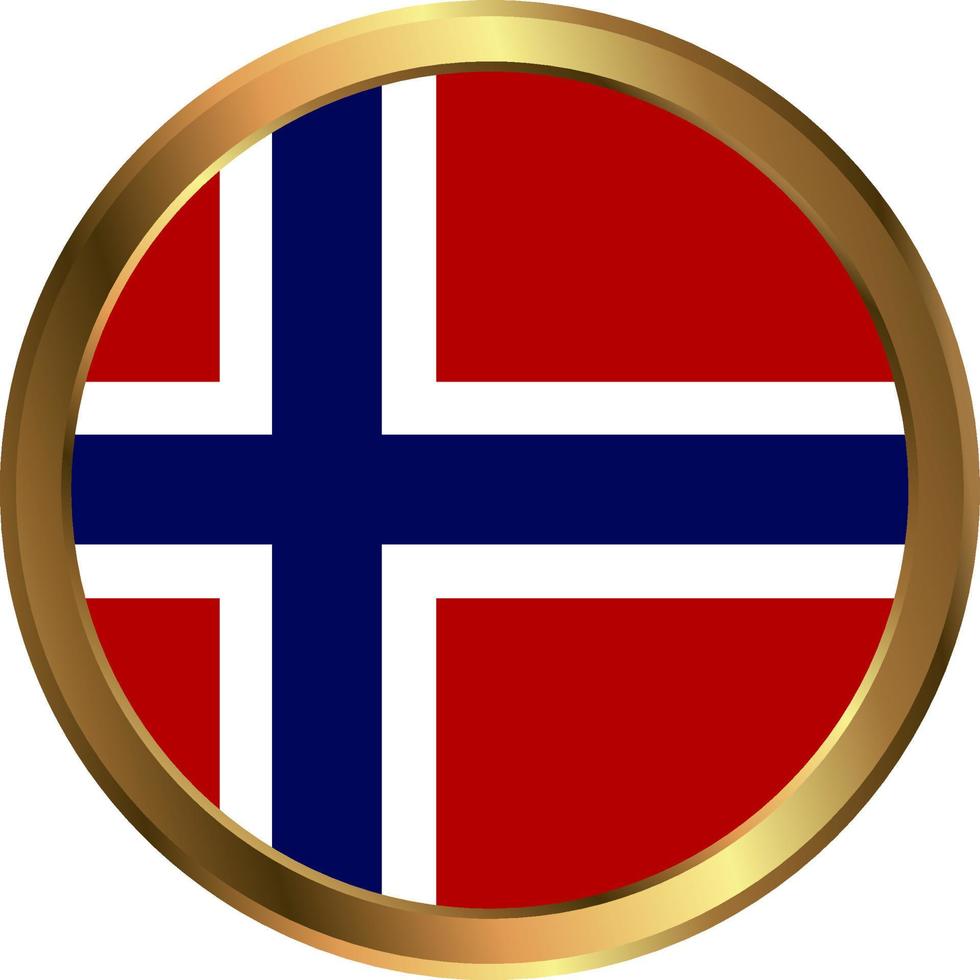 bandera de noruega bandera de botón de círculo nacional vector