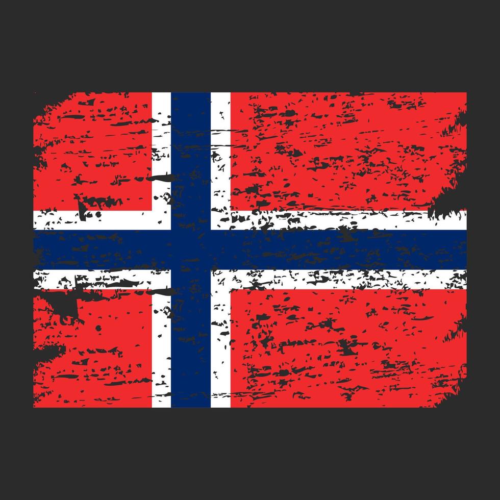 Flag of Norway. Brush painted Flag of Norway.  Flag of Norway with grunge texture. Vector illustration