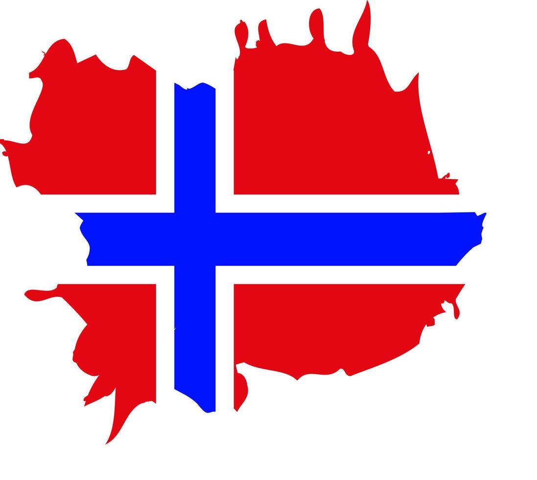 Flag of Norway. Brush painted Flag of Norway.  Flag of Norway with grunge texture. Vector illustration