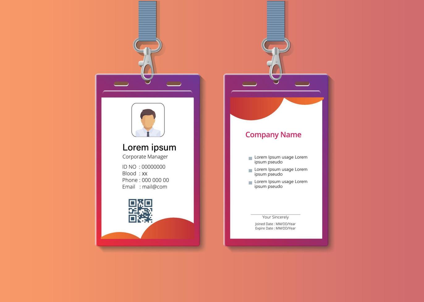 Abstract corporate office ID card design with vector design