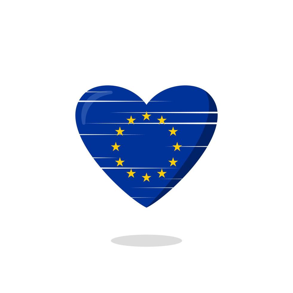 ilustración de amor en forma de bandera de europa vector