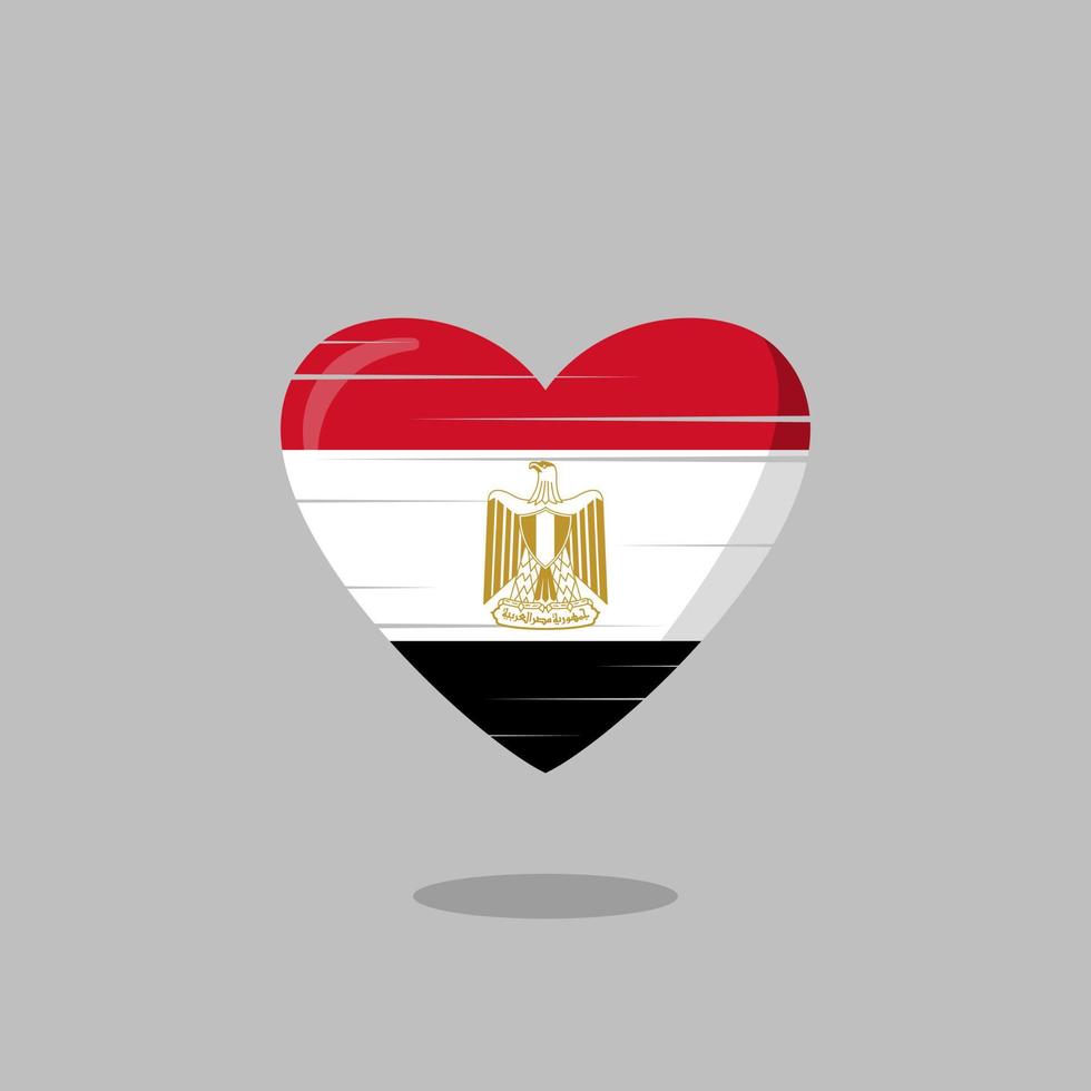 Egypt flag shaped love illustration vector
