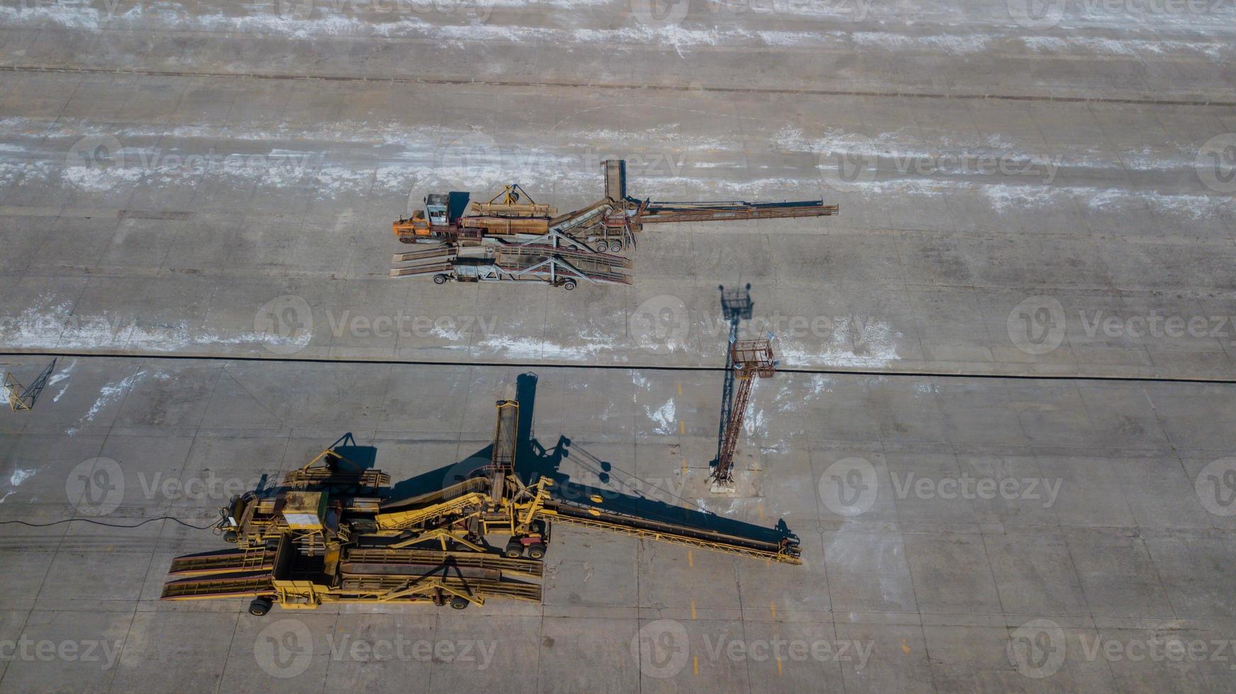 belt loaders at the industrial enterprise aerial photography photo