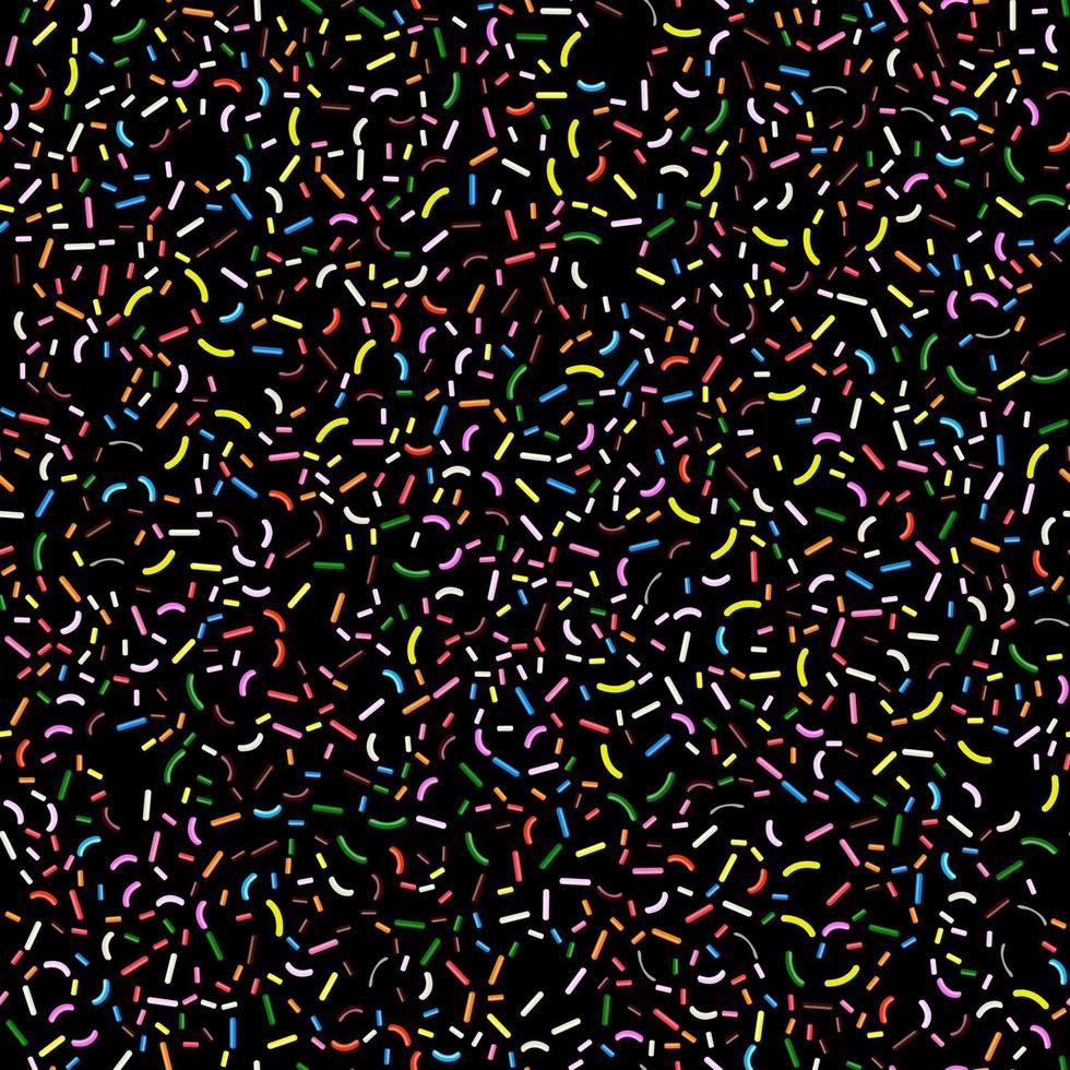 ilustración vectorial sin patrón con confeti multicolor en un fondo negro vector