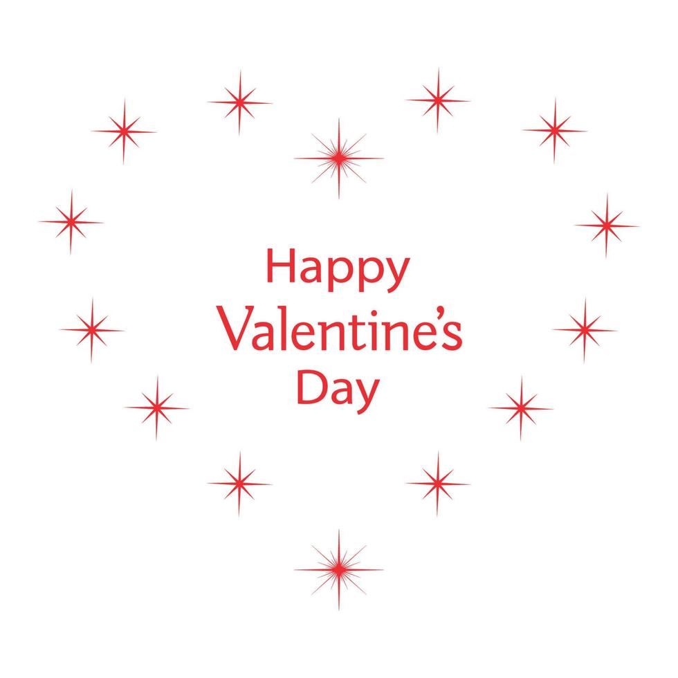 Illustration of Valentine's Day. Heart of stars with text on a white background vector