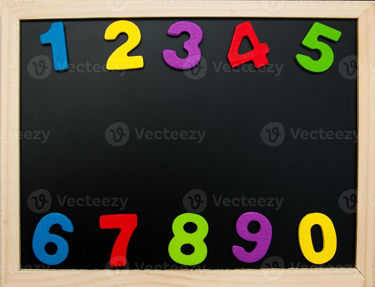 colorful wooden numbers photo