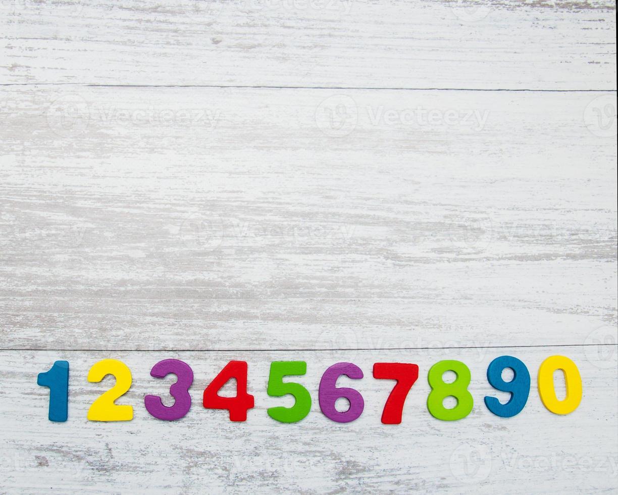 colorful wooden numbers photo