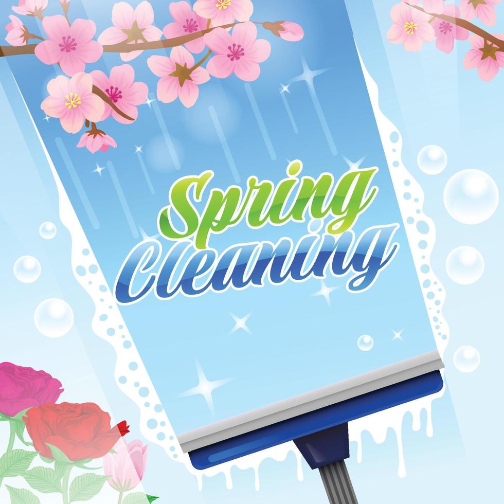 Spring Cleaning of Window vector