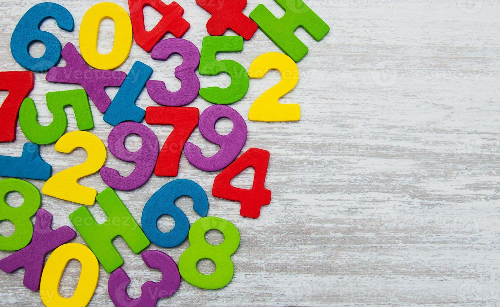 colorful wooden numbers photo