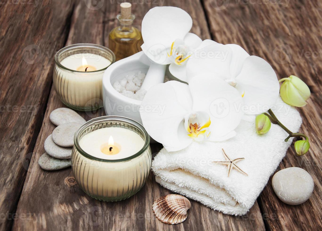 productos de spa con orquídeas foto