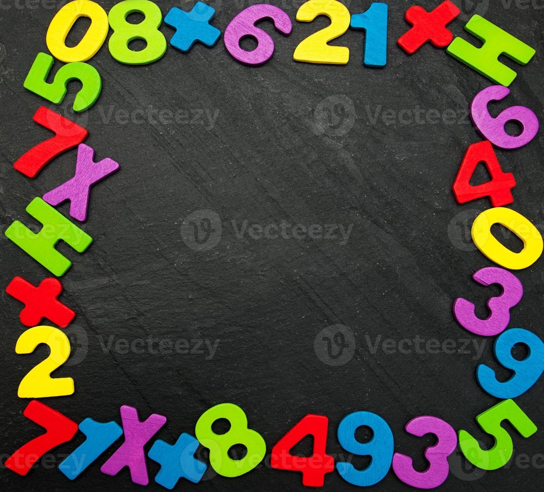 colorful wooden numbers photo