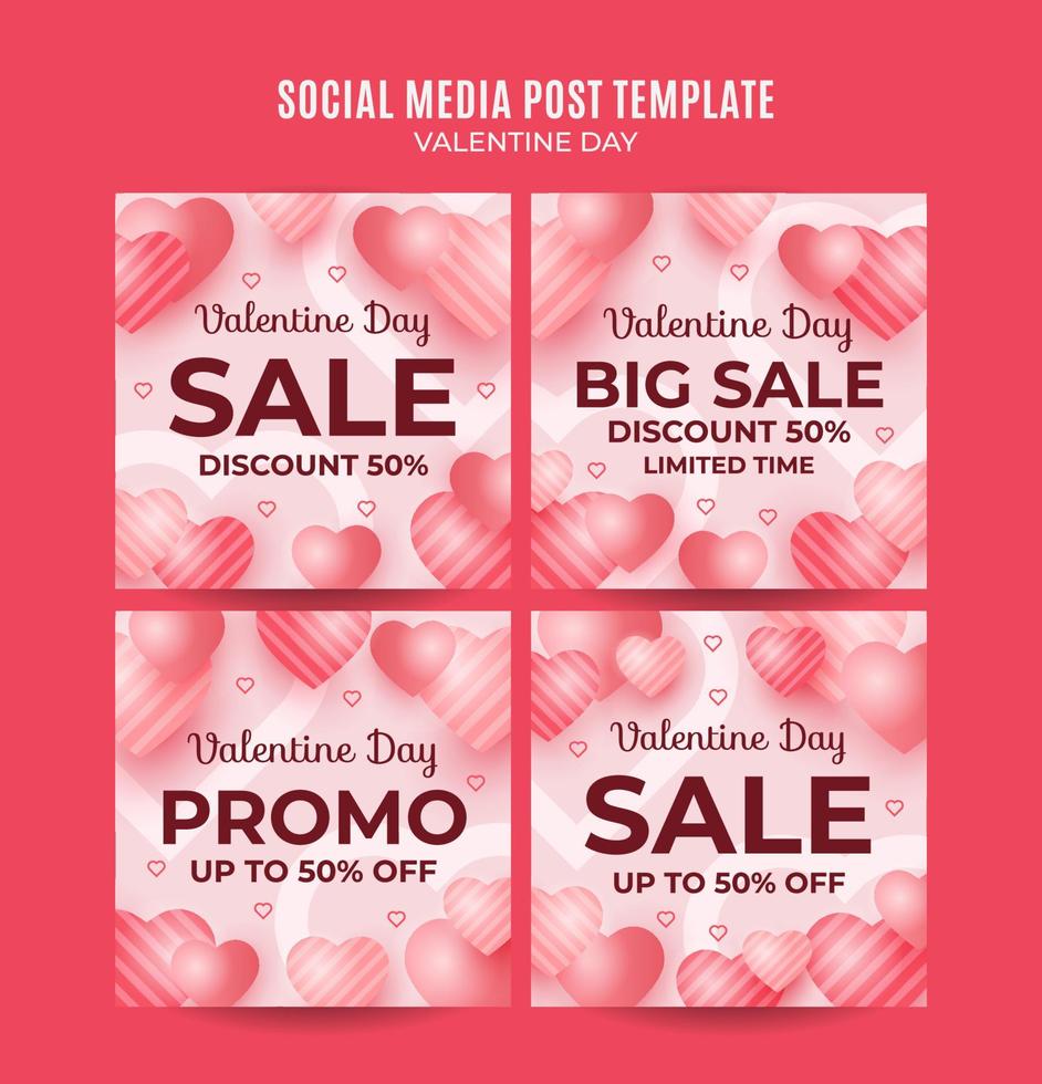 Happy Valentine day. Celebrated in February. Social media post, Poster, web banner, space area and background vector