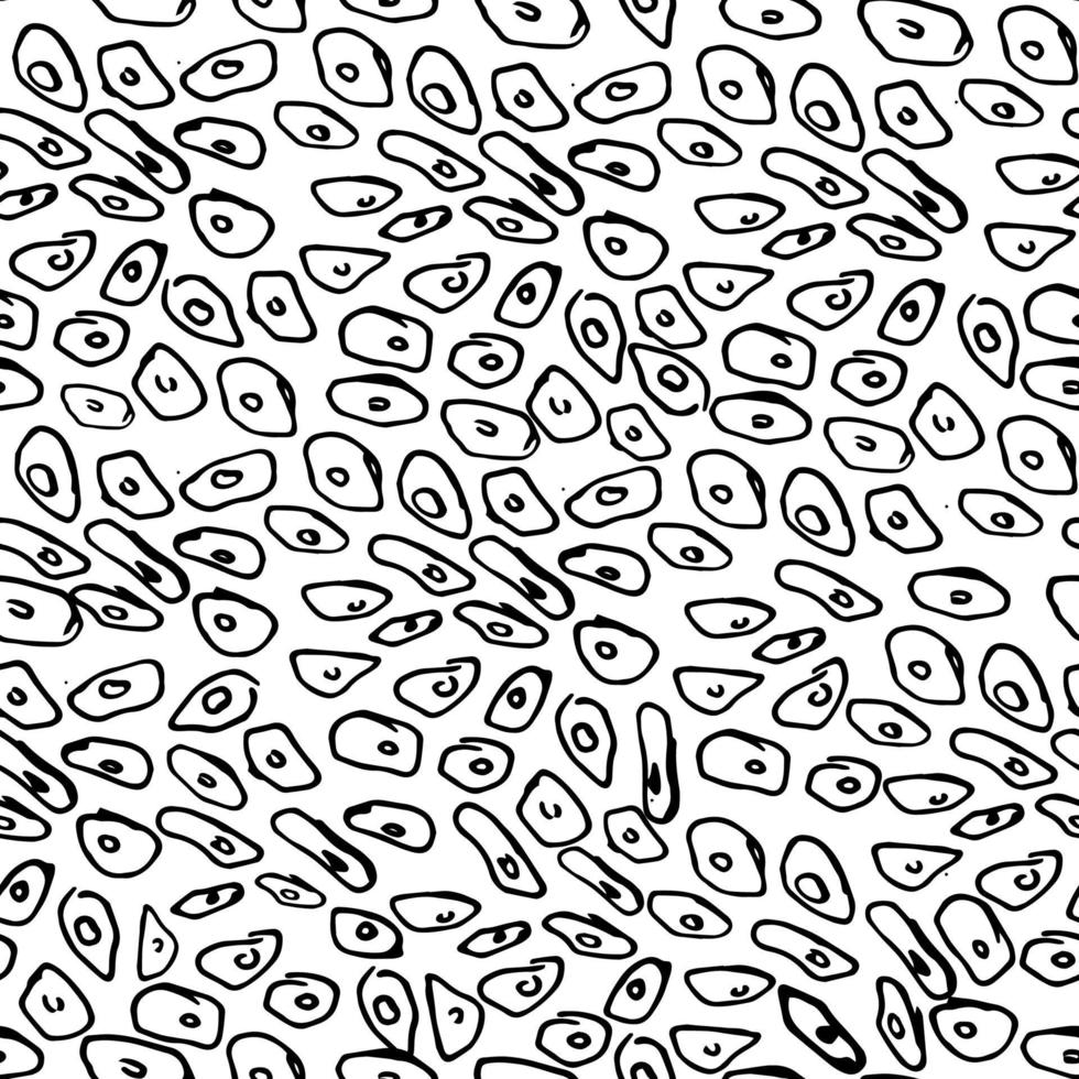Abstract forms black and white seamless pattern vector