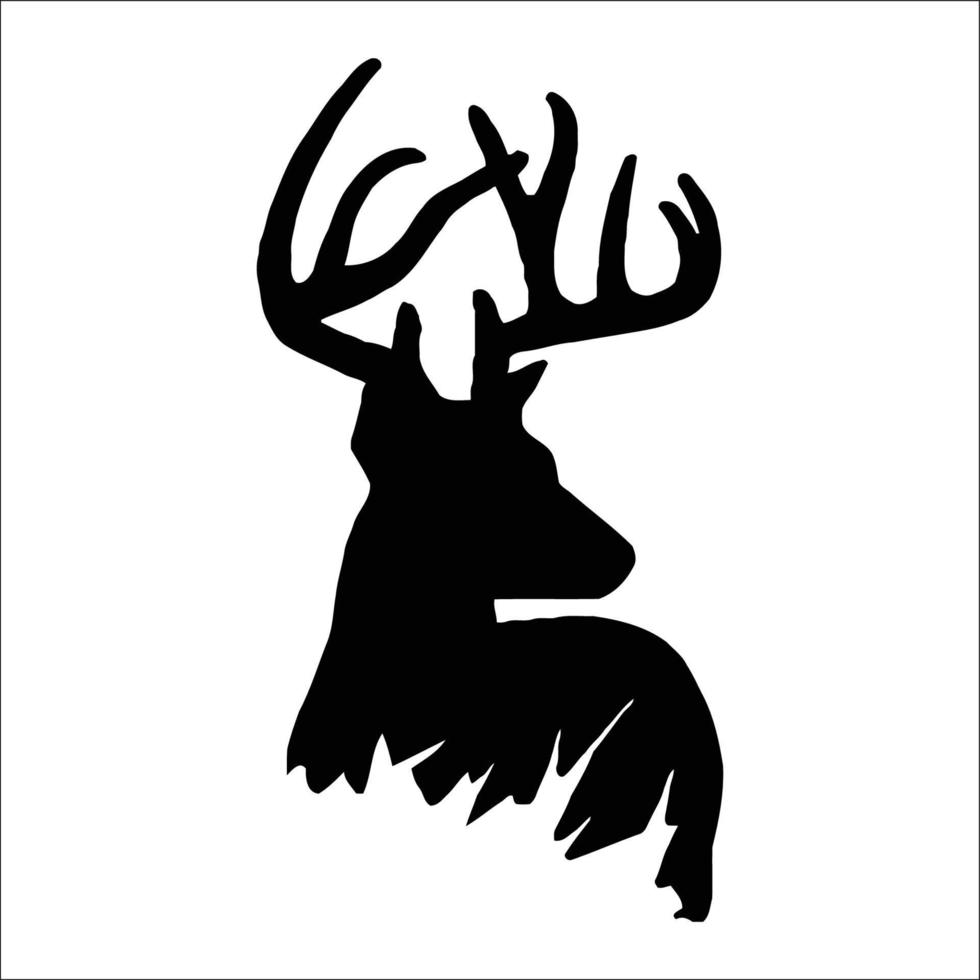 vector silhouette of deer