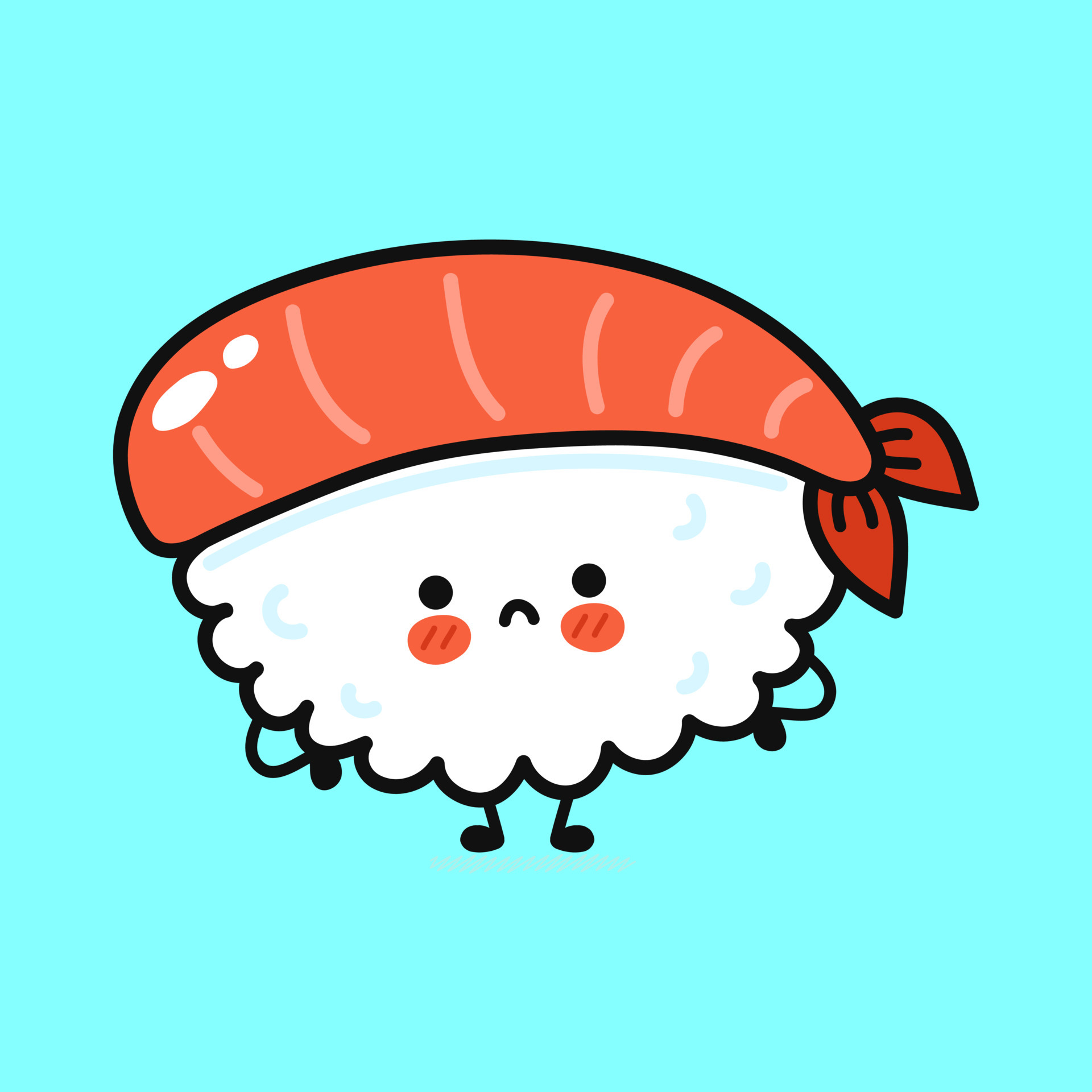 Sushi is my Valentine funny saying with cute sushi illustration