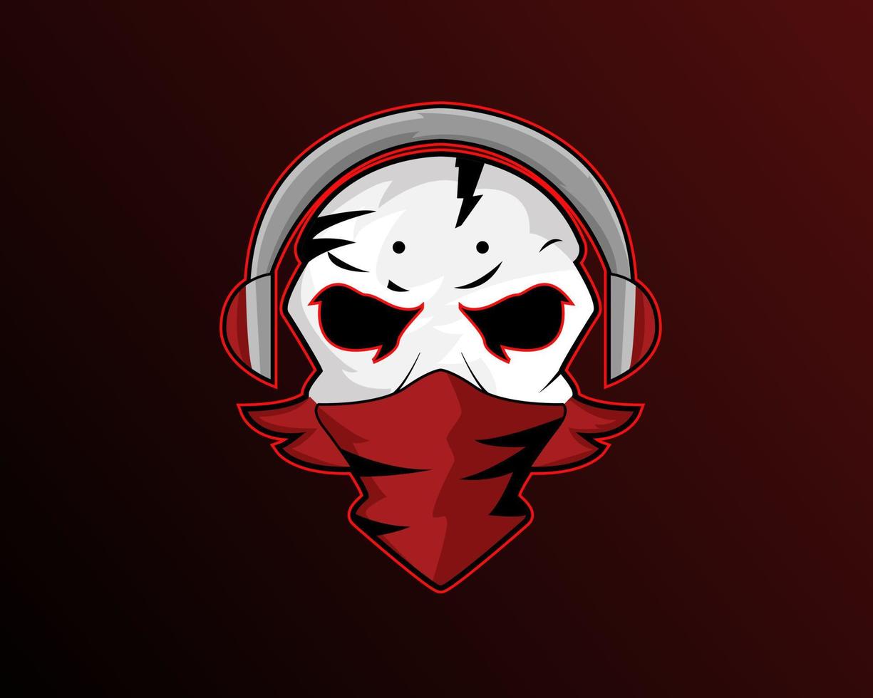 Illustration vector design of skull esport logo template for your business or company