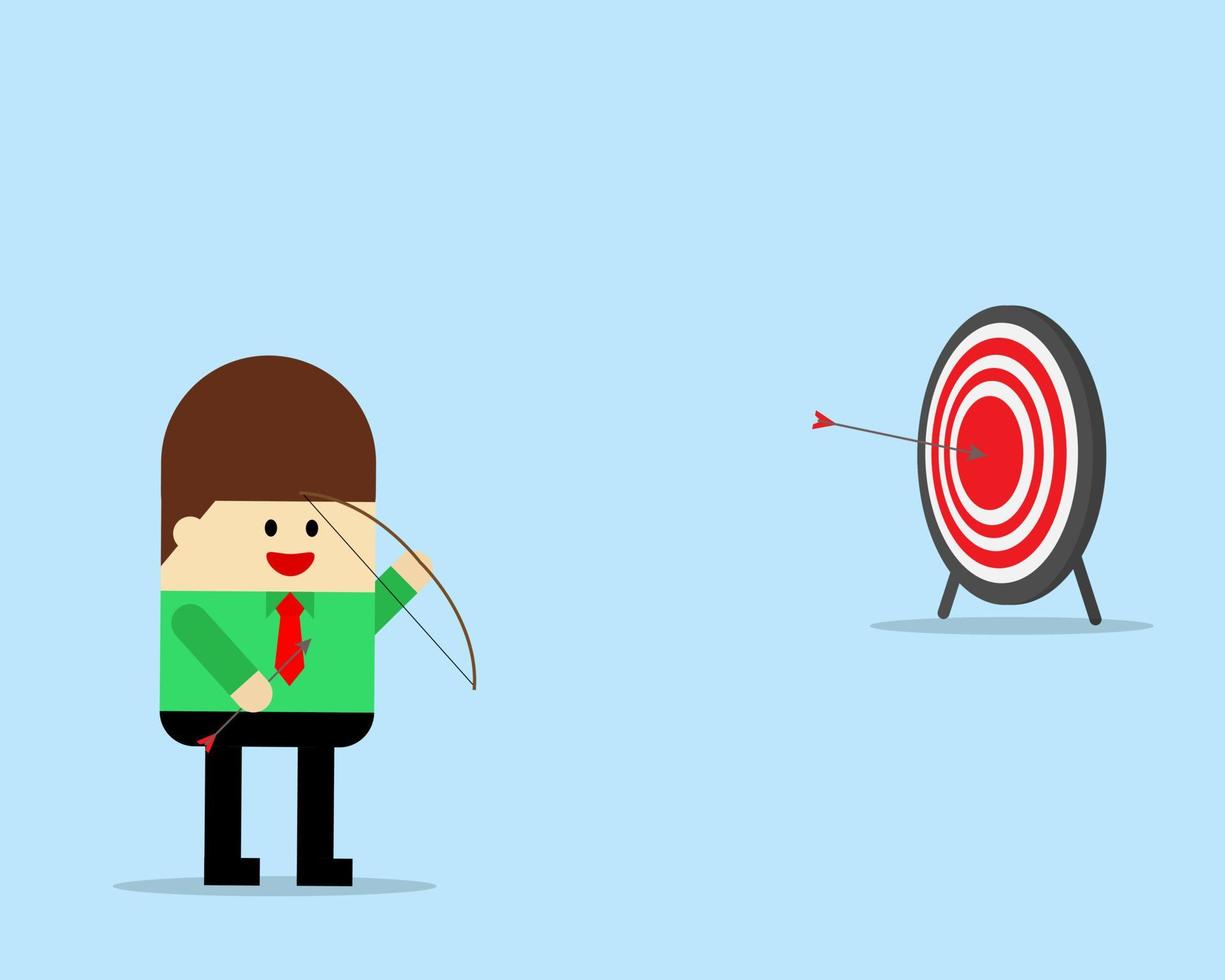 Illustration vector design of businessman shot a target