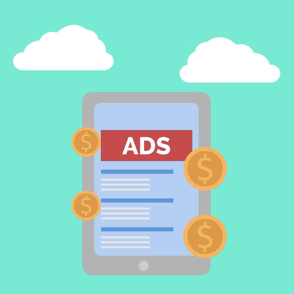 Illustration vector design of mobile advertising