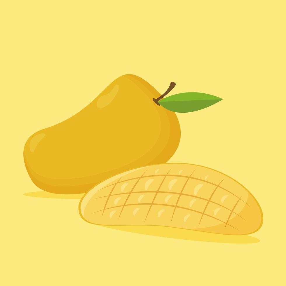 Illustration vector design of fresh mango fruit