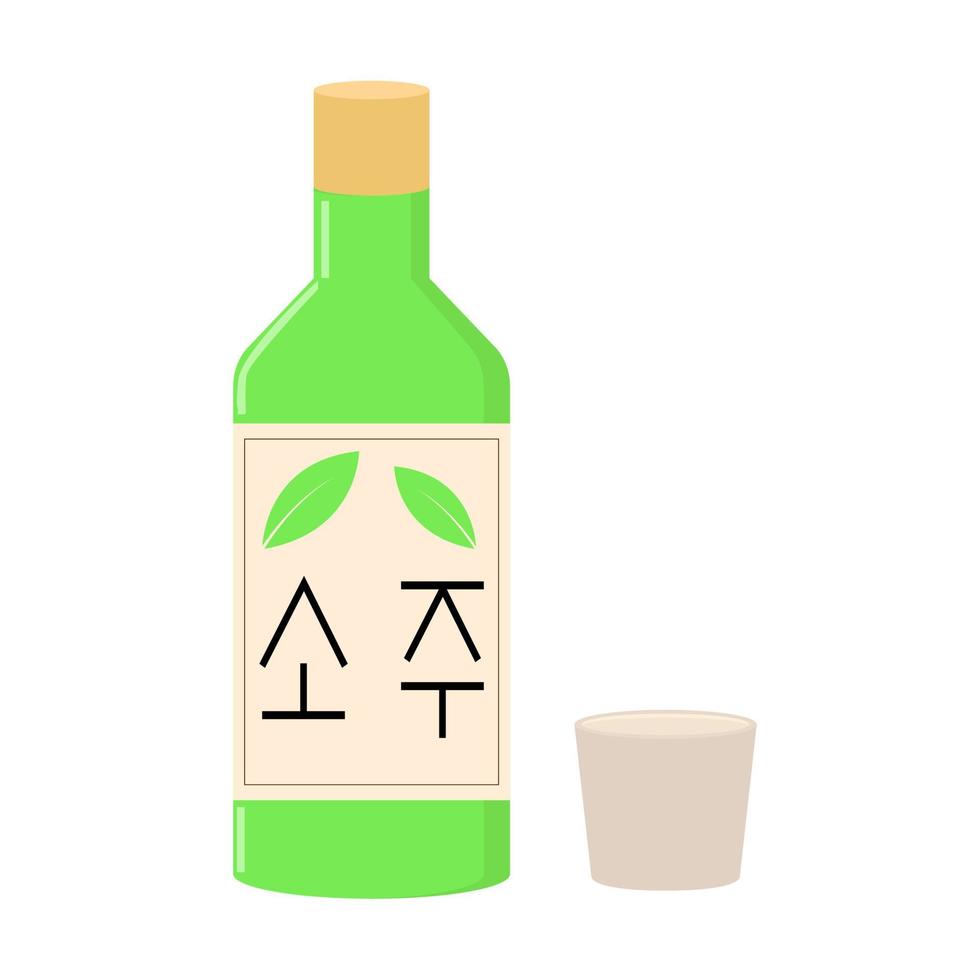 ilustración, vector, diseño, de, soju, bebida vector