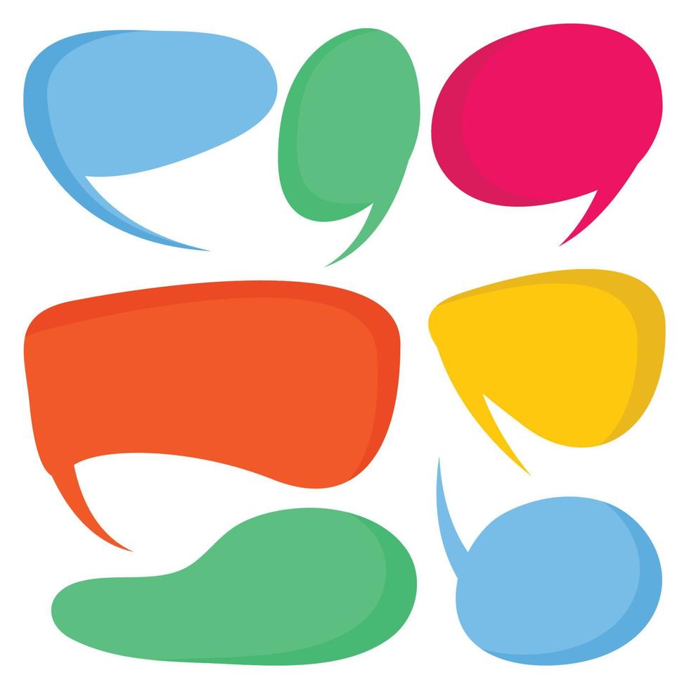 colorful dialog and speech bubble vector illustration