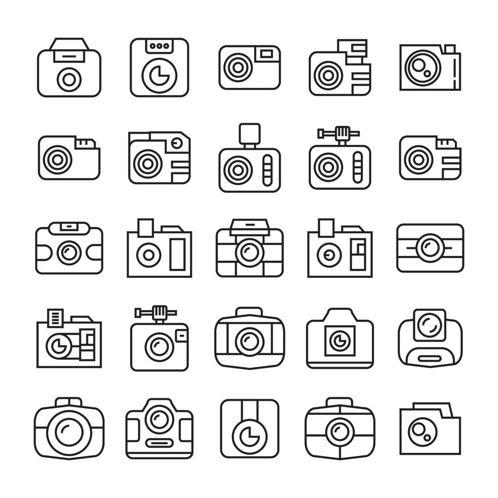 iconos de cámara digital ilustración vectorial vector