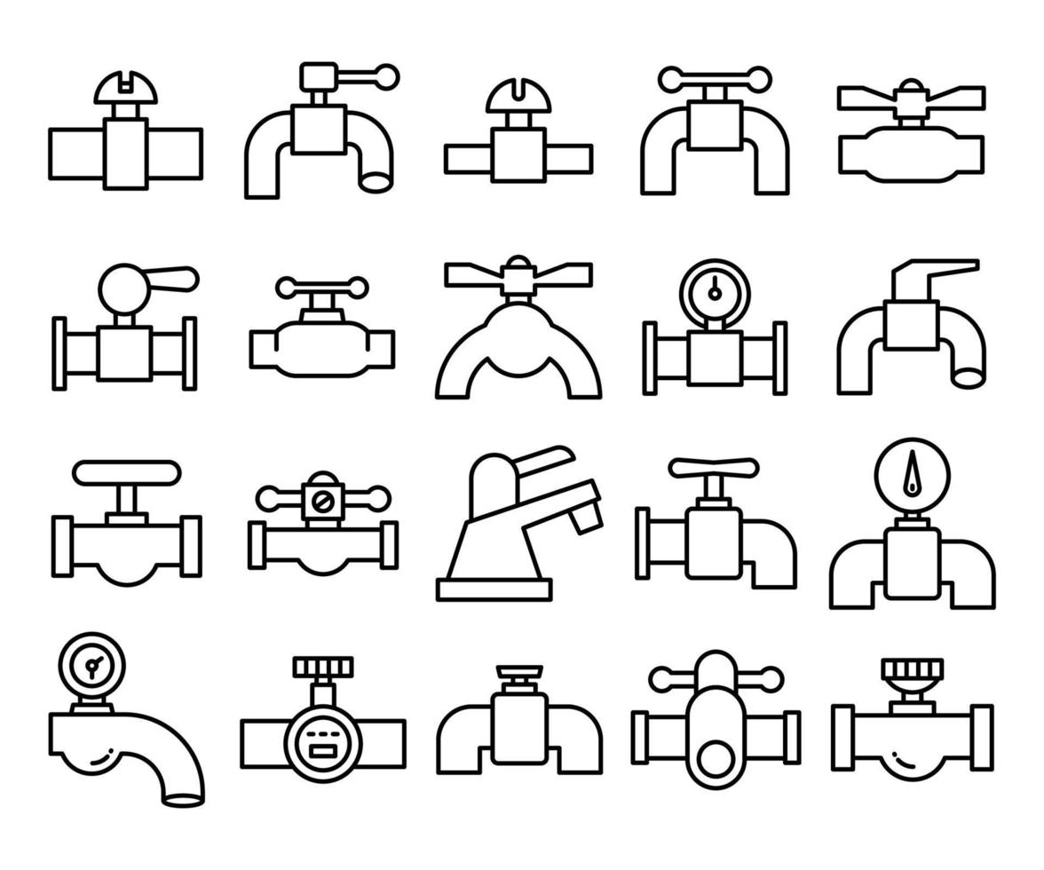 valve and pipeline icons vector illustration