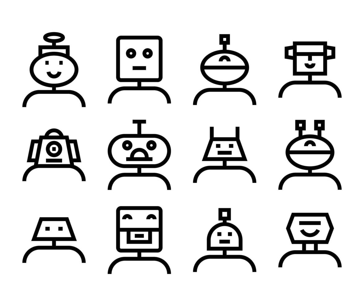 set of robot characters vector