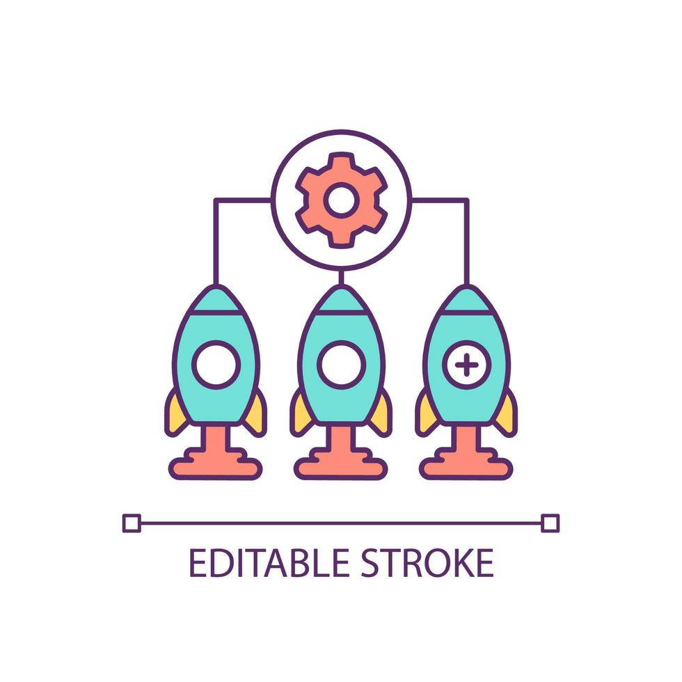 Tech startup growth RGB color icon. Technological company number growth. Innovative idea commercialization. Isolated vector illustration. Simple filled line drawing. Editable stroke