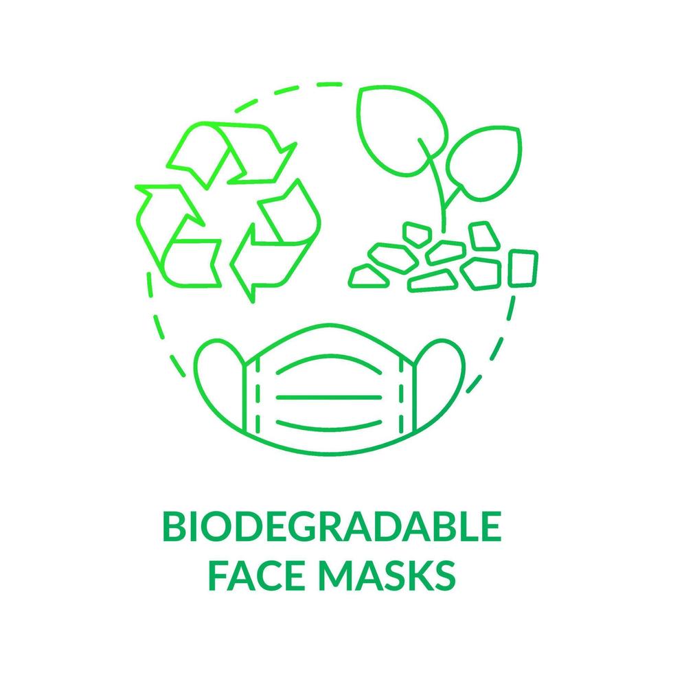 Biodegradable surgical masks concept icon. Environmentally friendly, compostable disposable medical masks abstract idea thin line illustration. Vector isolated outline color drawing