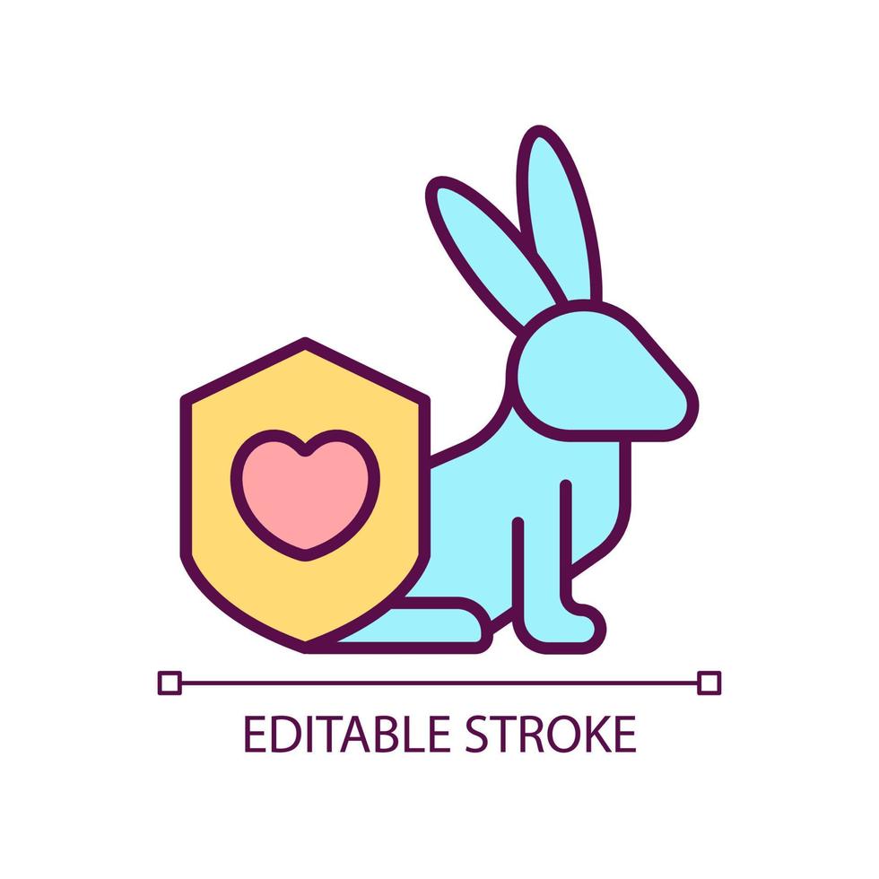 Pet shelter RGB color icon. Domestic animal health insurance. Illness coverage plan. Veterinary insurance. Isolated vector illustration. Simple filled line drawing. Editable stroke. Arial font used