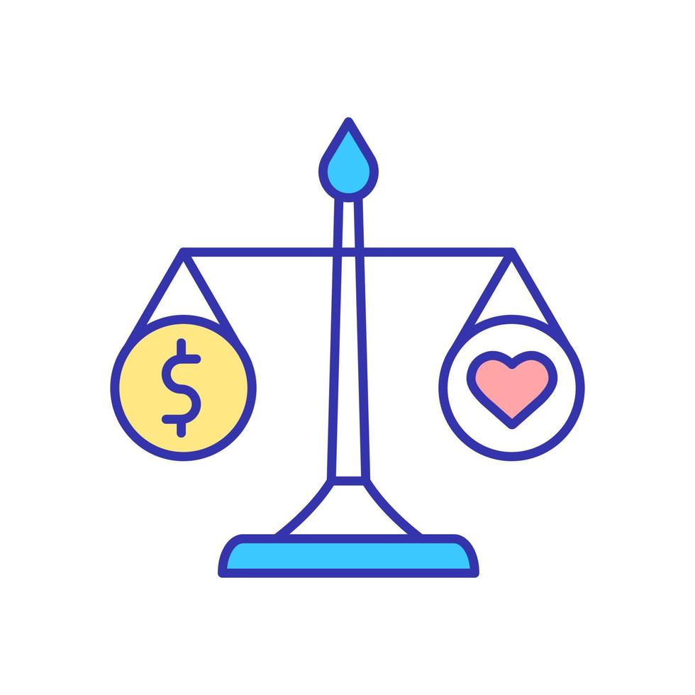 For profit business RGB color icon. Financial development. Charity and financial support. Social entrepreneurship. Chartable business. Isolated vector illustration. Simple filled line drawing