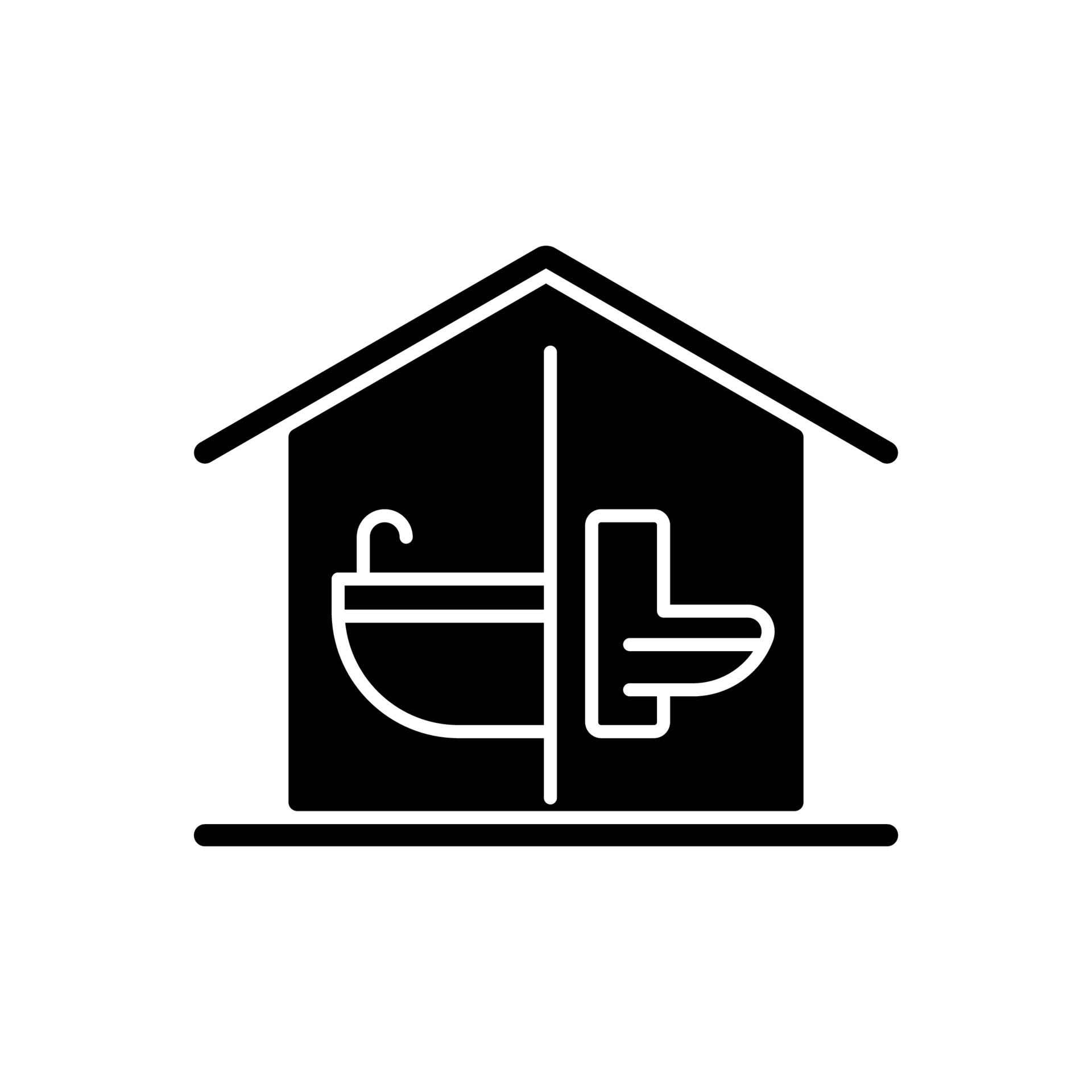 Sanitation facilities black glyph icon. Hygienic conditions maintenance