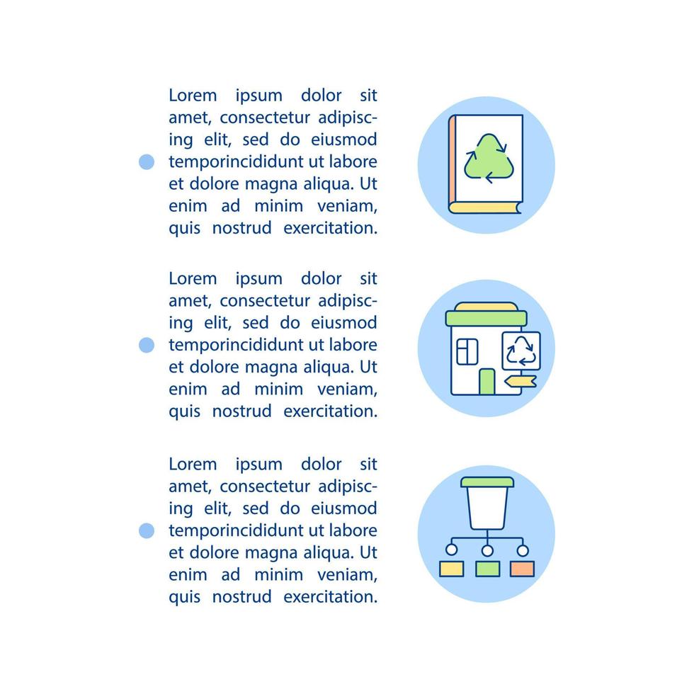 Waste sorting concept line icons with text. PPT page vector template with copy space. Brochure, magazine, newsletter design element. Garbage treatment linear illustrations on white