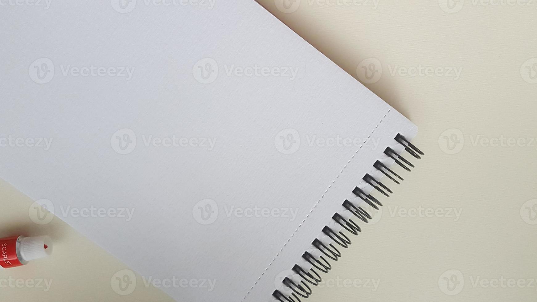 Notebook with spiral Notebook template mock up for artwork. photo