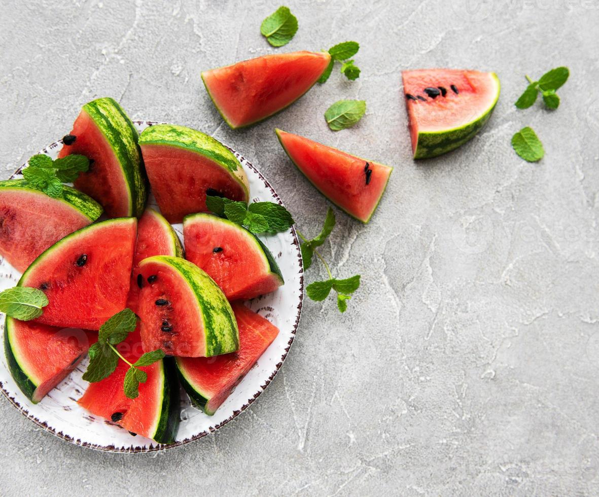 Watermelon and mint photo