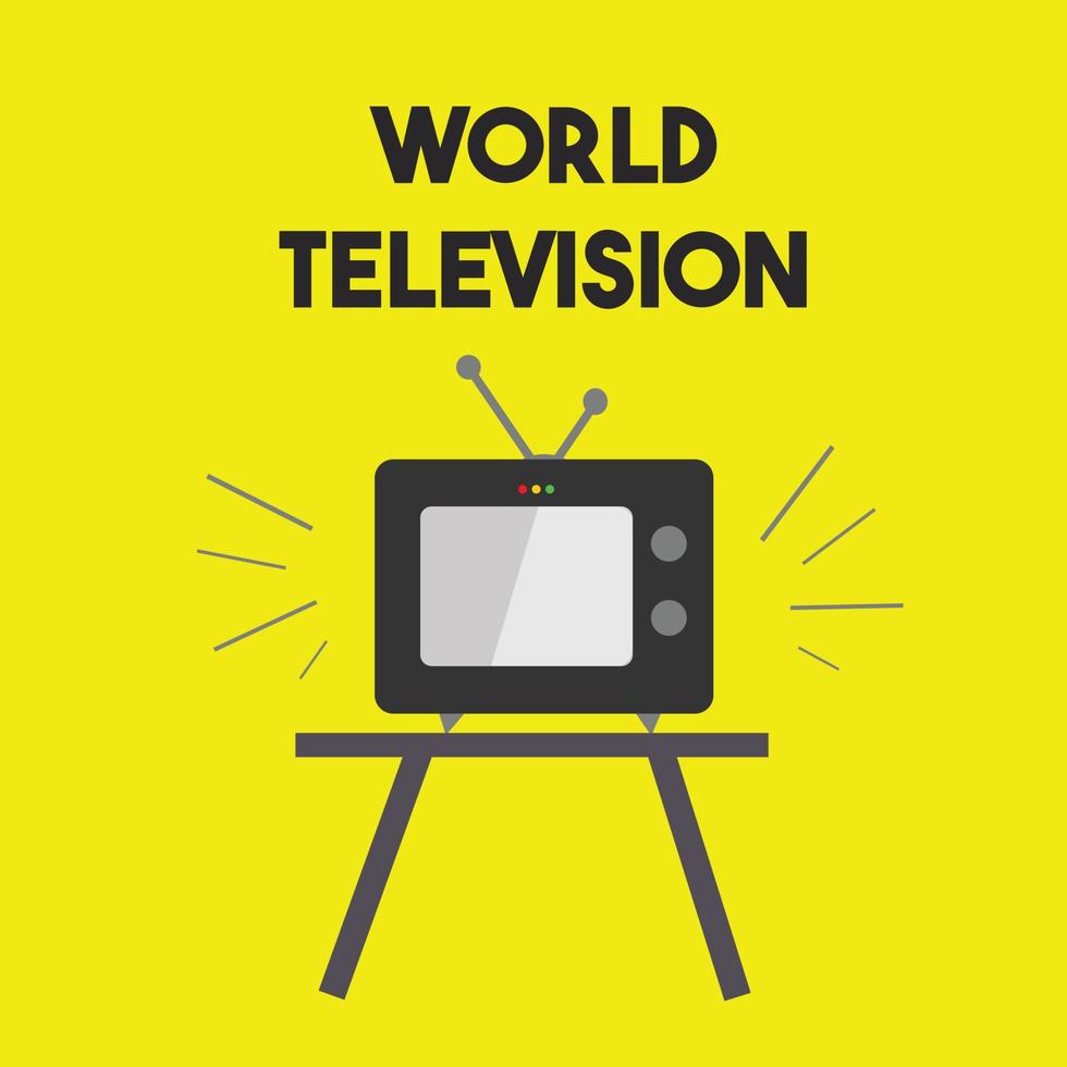 ilustración gráfica vectorial del mundo de la televisión. adecuado para cualquier contenido sobre el día mundial de la televisión. vector